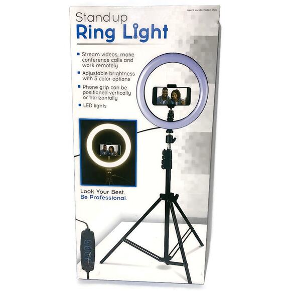 Stand Up Ring Light With Phone Holder Tripod Adjustable NEW - Picture 1 of 4